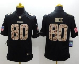 Nike 49ers #80 Jerry Rice Black Men's Stitched NFL Limited Salute to Service Jersey