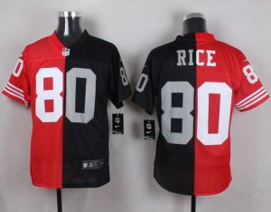 Nike 49ers #80 Jerry Rice Red Black Two Tone Oakland Raiders Men's Stitched NFL Jersey