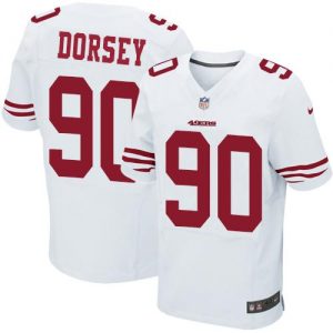 Nike 49ers #90 Glenn Dorsey White Men's Stitched NFL Elite Jersey