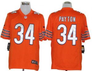 Nike Bears #34 Walter Payton Orange Alternate Men's Embroidered NFL Game Jersey