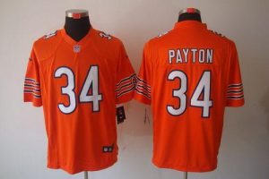 Nike Bears #34 Walter Payton Orange Alternate Men's Embroidered NFL Limited Jersey