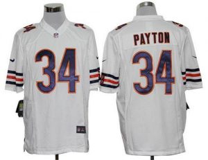 Nike Bears #34 Walter Payton White Men's Embroidered NFL Game Jersey