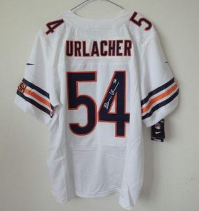 Nike Bears #54 Brian Urlacher White Men's Embroidered NFL Elite Autographed Jersey