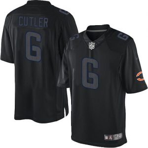 Nike Bears #6 Jay Cutler Black Men's Embroidered NFL Impact Limited Jersey