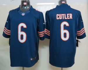 Nike Bears #6 Jay Cutler Navy Blue Team Color Men's Embroidered NFL Limited Jersey