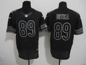 Nike Bears #89 Mike Ditka Black Shadow Men's Embroidered NFL Elite Jersey