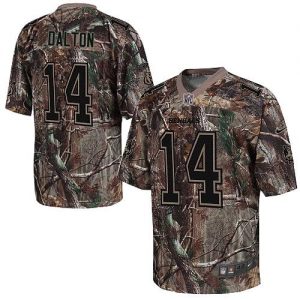 Nike Bengals #14 Andy Dalton Camo Men's Embroidered NFL Realtree Elite Jersey