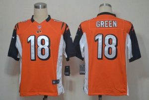 Nike Bengals #18 A.J. Green Orange Alternate Men's Embroidered NFL Game Jersey