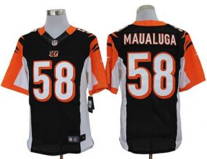 Nike Bengals #58 Rey Maualuga Black Team Color Men's Embroidered NFL Elite Jersey