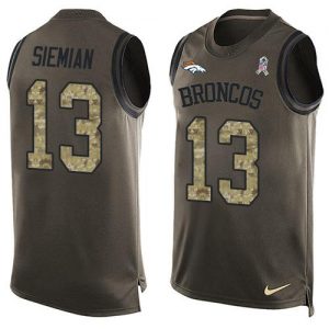 Nike Broncos #13 Trevor Siemian Green Men's Stitched NFL Limited Salute To Service Tank Top Jersey