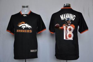 Nike Broncos #18 Peyton Manning Black Men's NFL Game All Star Fashion Jersey