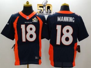 Nike Broncos #18 Peyton Manning Navy Blue Alternate Super Bowl 50 Men's Stitched NFL New Elite Jersey