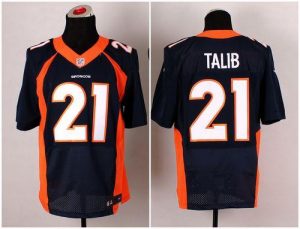 Nike Broncos #21 Aqib Talib Navy Blue Alternate Men's Stitched NFL New Elite Jersey