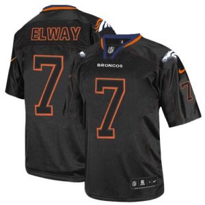Nike Broncos #7 John Elway Lights Out Black Men's Embroidered NFL Elite Jersey