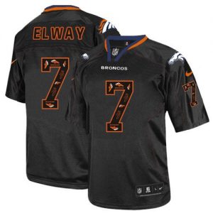 Nike Broncos #7 John Elway New Lights Out Black Men's Stitched NFL Elite Jersey