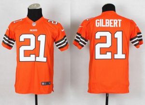 Nike Browns #21 Justin Gilbert Orange Alternate Youth Stitched NFL Elite Jersey