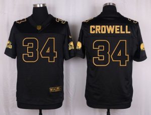 Nike Browns #34 Isaiah Crowell Black Men's Stitched NFL Elite Pro Line Gold Collection Jersey