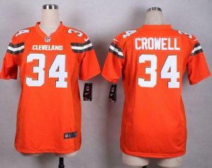 Nike Browns #34 Isaiah Crowell Orange Alternate Women's Stitched NFL New Elite Jersey