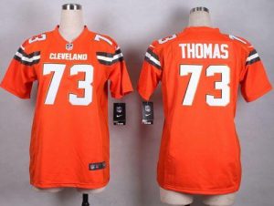 Nike Browns #73 Joe Thomas Orange Alternate Women's Stitched NFL New Elite Jersey