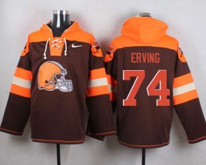 Nike Browns #74 Cameron Erving Brown Player Pullover NFL Hoodie