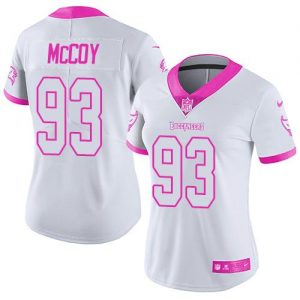 Nike Buccaneers #93 Gerald McCoy White Pink Women's Stitched NFL Limited Rush Fashion Jersey