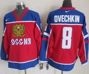 Nike Capitals #8 Alex Ovechkin Red Blue Stitched NHL Jersey