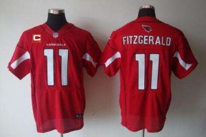 Nike Cardinals #11 Larry Fitzgerald Red Team Color With C Patch Men's Embroidered NFL Elite Jersey