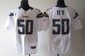 Nike Chargers #50 Manti Te'o White Men's Embroidered NFL Elite Jersey