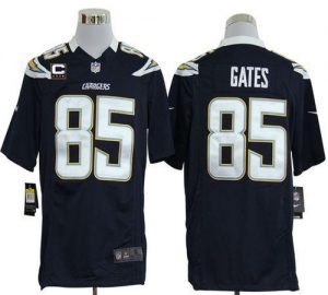 Nike Chargers #85 Antonio Gates Navy Blue Team Color With C Patch Men's Embroidered NFL Game Jersey