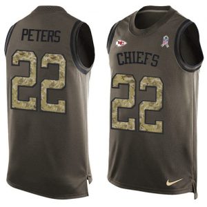 Nike Chiefs #22 Marcus Peters Green Men's Stitched NFL Limited Salute To Service Tank Top Jersey