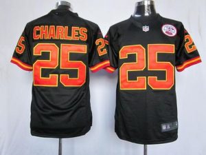 Nike Chiefs #25 Jamaal Charles Black Alternate Men's Embroidered NFL Game Jersey