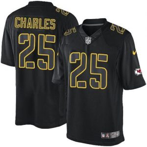 Nike Chiefs #25 Jamaal Charles Black Men's Stitched NFL Impact Limited Jersey