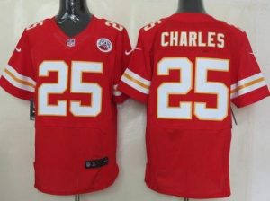 Nike Chiefs #25 Jamaal Charles Red Team Color Men's Embroidered NFL Elite Jersey