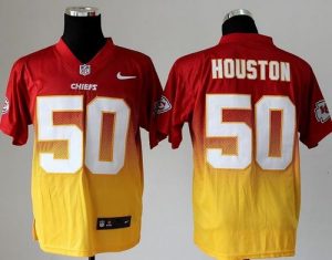 Nike Chiefs #50 Justin Houston Red Gold Men's Stitched NFL Elite Fadeaway Fashion Jersey