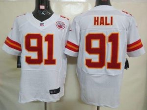 Nike Chiefs #91 Tamba Hali White Men's Embroidered NFL Elite Jersey