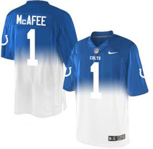 Nike Colts #1 Pat McAfee Royal Blue White Men's Stitched NFL Elite Fadeaway Fashion Jersey