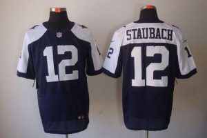 Nike Cowboys #12 Roger Staubach Navy Blue Thanksgiving Throwback Men's Embroidered NFL Elite Jersey