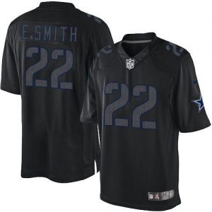 Nike Cowboys #22 Emmitt Smith Black Men's Embroidered NFL Impact Limited Jersey