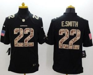 Nike Cowboys #22 Emmitt Smith Black Men's Stitched NFL Limited Salute to Service Jersey