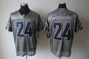 Nike Cowboys #24 Morris Claiborne Grey Shadow Men's Embroidered NFL Elite Jersey