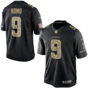 Nike Cowboys #9 Tony Romo Black Men's Stitched NFL Limited Salute to Service Jersey