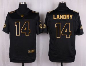 Nike Dolphins #14 Jarvis Landry Black Men's Stitched NFL Elite Pro Line Gold Collection Jersey