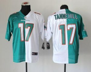 Nike Dolphins #17 Ryan Tannehill Aqua Green White Men's Embroidered NFL Elite Split Jersey