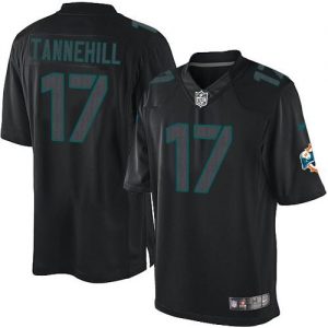Nike Dolphins #17 Ryan Tannehill Black Men's Embroidered NFL Impact Limited Jersey