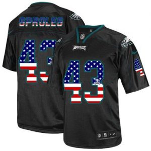 Nike Eagles #43 Darren Sproles Black Men's Stitched NFL Elite USA Flag Fashion Jersey