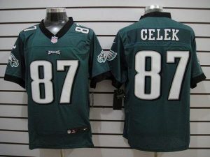 Nike Eagles #87 Brent Celek Midnight Green Team Color Men's Embroidered NFL Elite Jersey