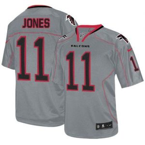 Nike Falcons #11 Julio Jones Lights Out Grey Men's Embroidered NFL Elite Jersey