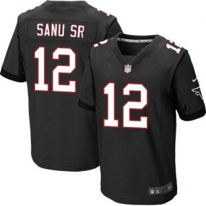 Nike Falcons #12 Mohamed Sanu Sr Black Alternate Men's Stitched NFL Elite Jersey