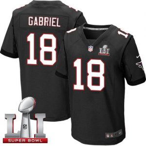 Nike Falcons #18 Taylor Gabriel Black Alternate Super Bowl LI 51 Men's Stitched NFL Elite Jersey