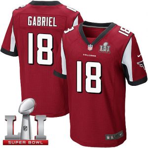 Nike Falcons #18 Taylor Gabriel Red Team Color Super Bowl LI 51 Men's Stitched NFL Elite Jersey